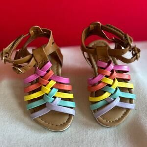 Toddler Sandals Size 5 Rainbow Summery Straps Buckles Vacation Resort Travel